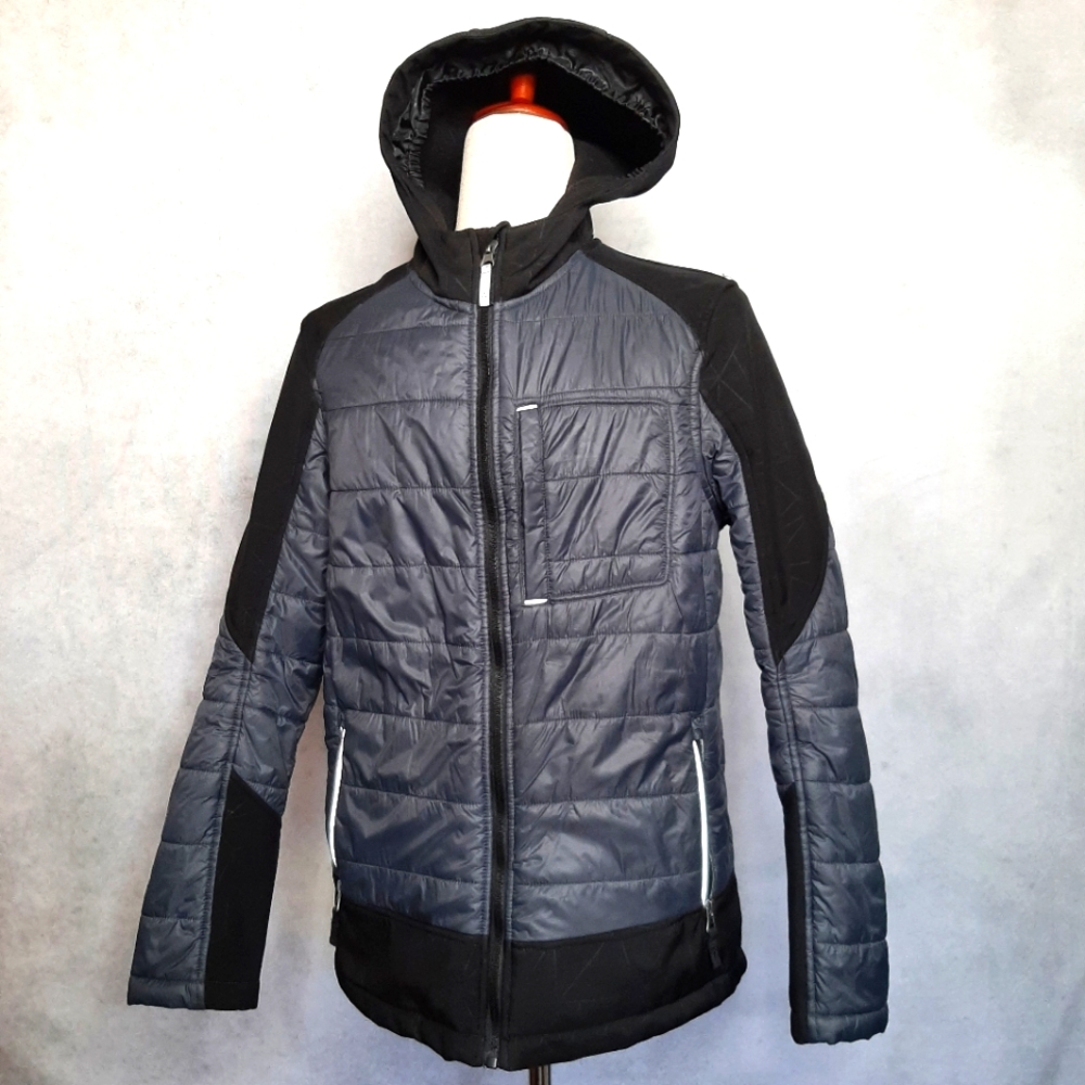 Gerry Black & Gray Boys XL Quilted Hooded Jacket with zipper
